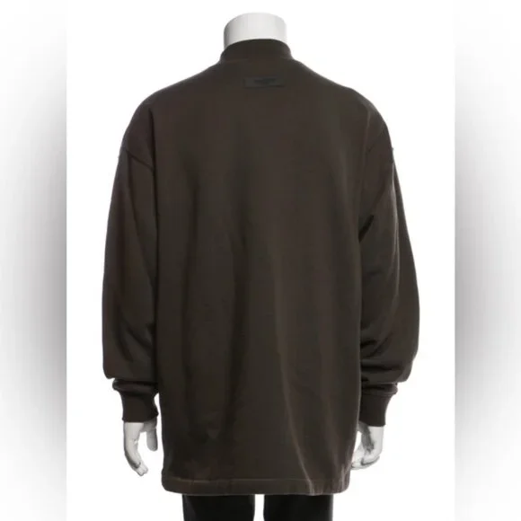 NWT Fear of God Essentials Relaxed Mock Neck Sweatshirt in “Wood” - Picture 2 of 10